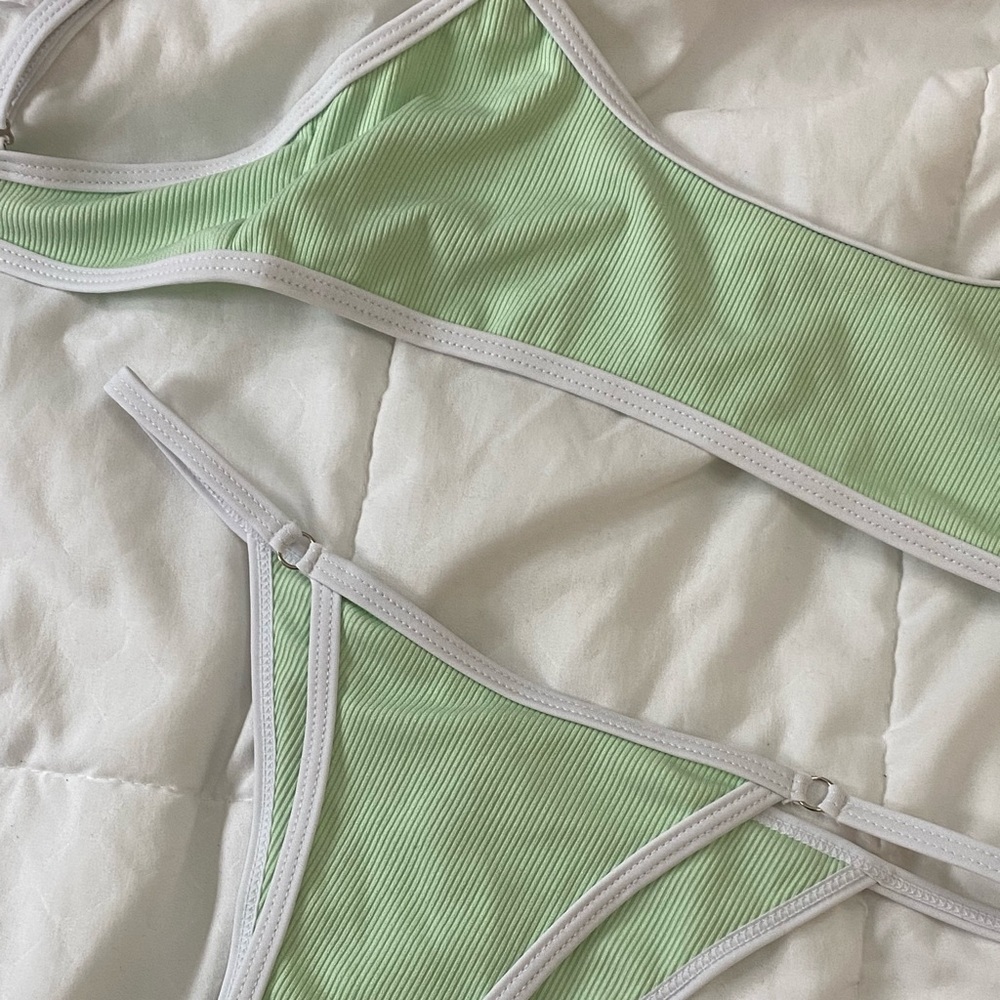 sage green bikini set